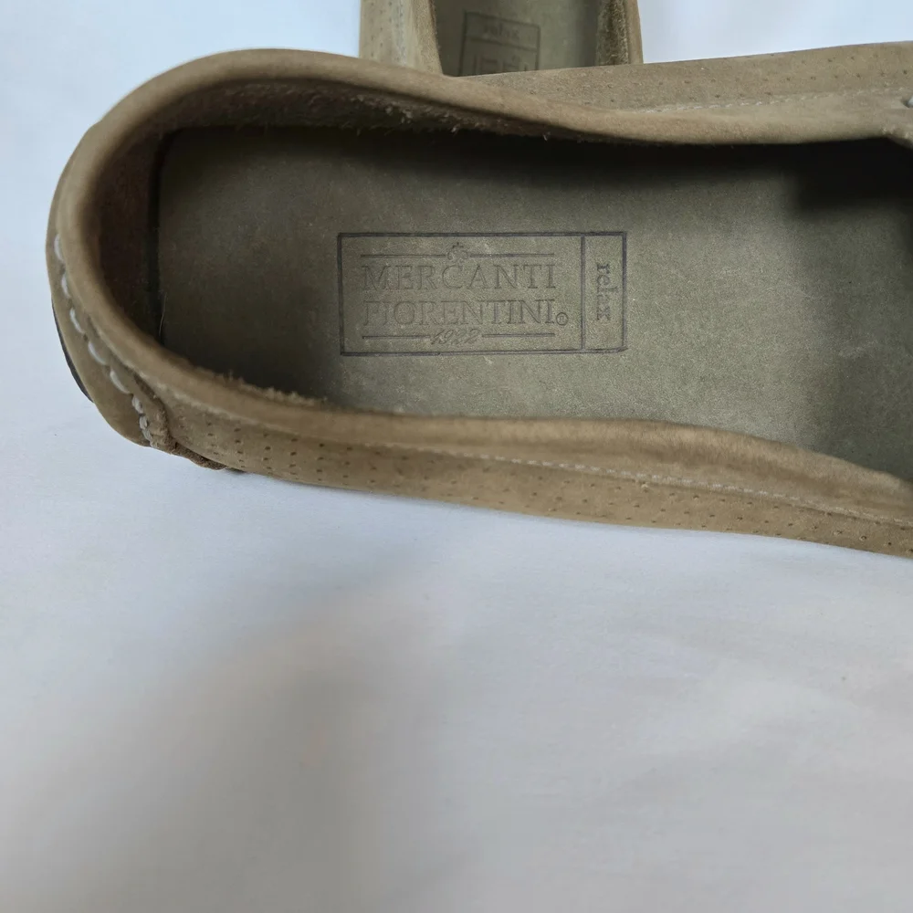 Mercanti Fiorentini 12016 Relax Men's Italian Tan Perforated Leather Loafers 12M